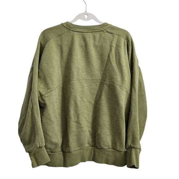 Sweaty Betty Sweater Womens XL Green Pullover Essentials Cotton Longsleeve Logo - Picture 6 of 8